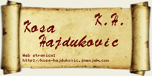 Kosa Hajduković vizit kartica